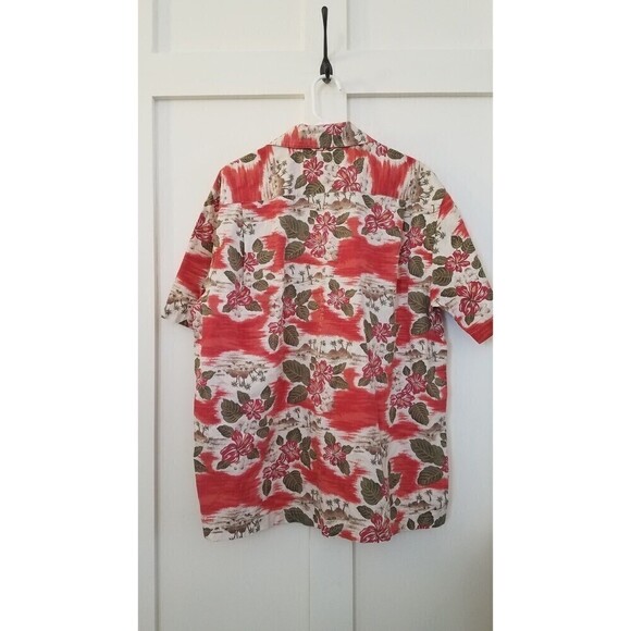 Tommy hilfiger Tropical Button Shirt Mens Large spellout 100% cotton short sleev - Picture 4 of 7
